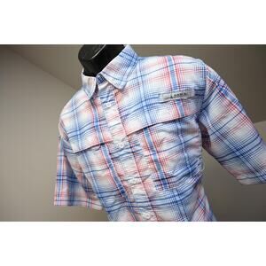 Habit Vented Fishing Shirt Plaid Short Sleeve Camp Outdoors Mens Size Medium